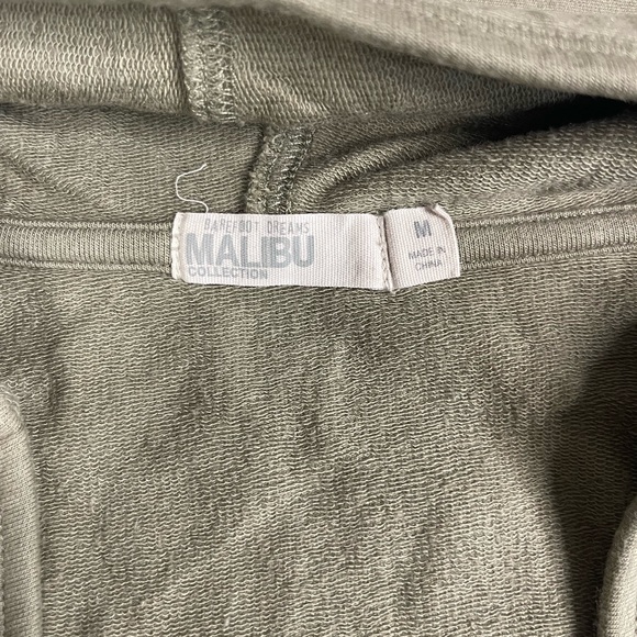 Barefoot Dreams Sweatshirt Women M Malibu Olive Green Luxe Lounge Scrunch Hoodie - Picture 3 of 8